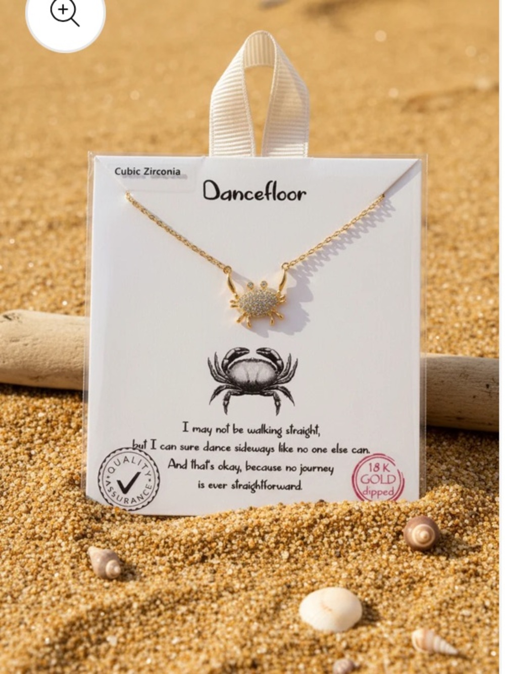 MS. Crabby 18K Gold-Plated Cubic Zirconia Necklace - Gold